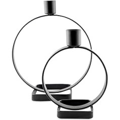 GoCraft 2 x Modern Metal Candle Holder Iron Candle Holder Matte Black