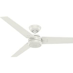 HUNTER FAN griestu ventilators Protos 132 cm iekštelpu un āra un sienas kontrole, svaigi balts, 3 atgriezeniski lāpstiņas, svaigi balts un gaišas svītras, ideāli piemērots vasarai vai ziemai, modelis 50623