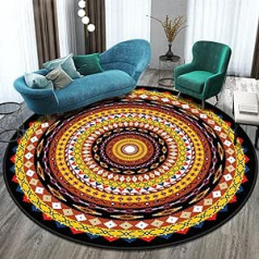 2021 Round Mandala Rug, Balcony Coffee Table Mat, Hanging Basket, Carpet Mat, Living Room Decoration Mat, Tapis, Salon Decoration, Salon Yellow, A 200 cm Diameter