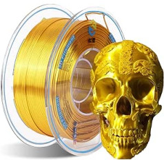 YOUSU Silk Gold PLA 3D spausdintuvo siūlas blizgančiu paviršiumi, šilkinis auksinis PLA 1,75 mm 1 kg, stiprus sukibimas ir iškyšos, suderinamas su dauguma 3D spausdintuvų