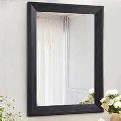 AAZZKANG Rustic Wall Mirror Rectangle Wooden Frame Decorative Wall Mirror for Bedroom Bathroom