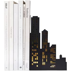 balvi City Lights Bookend Black Glow in the Dark Metal