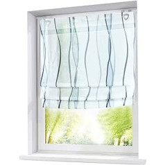 Bailey Jo Voile Roman Blind with Wave Print Design Roller Blinds Tabs Transparent Curtain
