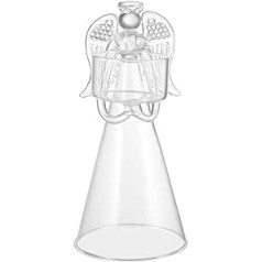 BESPORTBLE Glass Angel Tea Light Holder Christmas Tree Transparent Fairy Candle Holder for Table Decoration Wedding Christmas