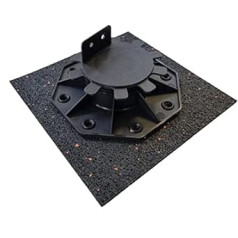 70 x Patio Pads 200 x 200 x 3 mm ==> 1 to 250 Pieces - 3 to 15 mm Thick - Made in Germany - Rubber Mat Granulate Underlay Adjustable Foot Plate Bearing Stilt Bearings Patio Wooden Terrace Stone