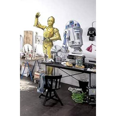 Komar Star Wars XXL C 3PO pašlīmējošas un kontūru izgrieztas neaustas fototapetes izmērs: 127 x 200 cm Sienas uzlīme bērnu istabai Robot Star Wars