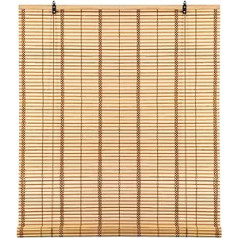 CY.CURTAIN BRIGHT Bamboo Roller Blind, Window Privacy Screen Roller Blinds in Bamboo Wooden Roman Blind, Easy to Install, Bamboo Blind, Real Wood Roller Blind (Brown, 120 x 250 cm)