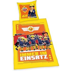 Herding Fireman Sam Glow in The Dark Apgriežams segas segas komplekts ar Glow in the Dark apgrieztu motīvu spilvendrāna 80 x 80 cm segas pārvalks 135 x 200 cm ar gludu rāvējslēdzēju