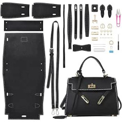 WADORN DIY PU Leather Top Handle Bag Making Materials Set, DIY Women Designer Bag Sewing Set Handmade Trendy Satchel Purse Making Supplies Personalised Crossbody Shoulder Bag