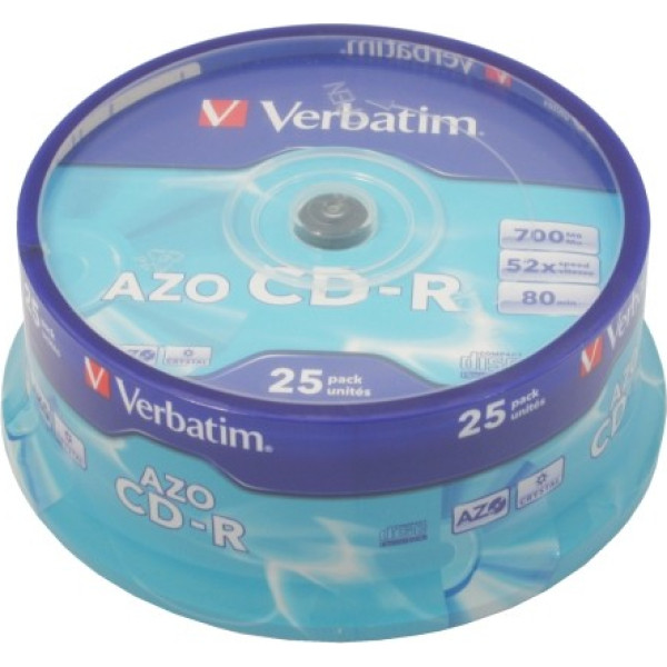 Cd-r 52x 700mb 25p cb azo 43352