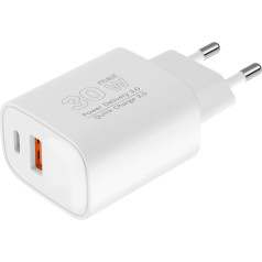 Сетевое зарядное устройство GaN с двумя USB-разъемами с функциями Power Delivery и Quick Charge