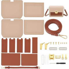 WADORN DIY Crossbody Bag Making Kit, PU ādas plecu somu izgatavošanas materiālu komplekts DIY maku izgatavošanas šūšanas komplekts, roku darbs, somu izgatavošana, visi piederumi iesācējiem, 19,1 x 2,8 x 5,9 collas, haki krāsā