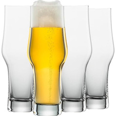 SCHOTT ZWIESEL IPA Glas Beer Basic 0.3 (4 glāžu komplekts), klasiska alus glāze IPA alum, trauku mazgājamā mašīnā mazgājamas Tritan kristāla glāzes, ražotas Vācijā (produkta Nr. 123648)