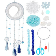 INFUNLY DIY DIY Shell Dream Catcher Kit Triton Horn Dream Catcher Making Kit Ocean Theme Dream Catcher Hanging Ornament Instrukcijas iekļautas guļamistabai Home Decor