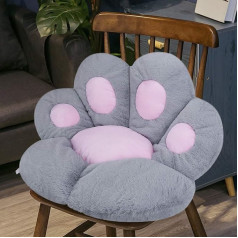 FakeFace Cat Paw Back Cushion Seat Cushion Cute Cat Paw Chair Cushion Seat Cushion Plush Comfort Seat Pad Office Lazy Warm Seat Cushion Bed Tatami Floor Cushion for Home Office, Grey