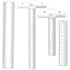 4 gabali 15 cm/30 cm akrila lineāli ar caurspīdīgām malām T kvadrātveida lineāls collu un metriskā nulles centrēšanai amatniecībai, zīmēšanai un vispārējam izkārtojumam, mākslai, ierāmēšanai un zīmēšanai, scrapbookingam