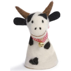 Baden Decorative Cute Egg Cosy Cow Spotted with Bell Made of Felt (2)