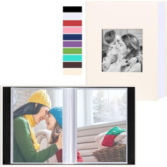 Benjia mazs 6x4 collu fotoalbums, katrā iepakojumā ir 100 kabatas, mini ādas fotoalbumi portretam tikai 4x6 collas