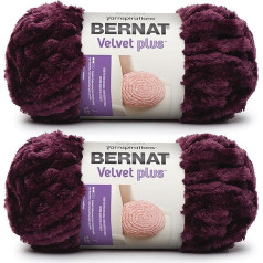 Bernat Velvet Plus Burgundy Plum dzija - 2 iepakojumi pa 300g - Poliesters - 6 Super Bulky - Adīšana / Tamborēšana