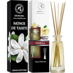 Telpu smaržu difuzors Monoi de Tahiti & Vanilla 2х100 ml - Telpu smaržu difuzoru komplekts ar kociņiem - Aroma difuzori - Tiare Blossoms & Vanilla Room Fragrance - Gaisa atsvaidzinātājs - Smaržas difuzors -