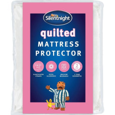 Silentnight Quilted Mattress Protector Plus Super King - Premium klases, mīksts, mājīgs matrača aizsargs ar elastīgām siksniņām - hipoalerģisks aizsargs, ko var mazgāt veļasmašīnā - iepakojums var atšķirties