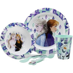 Frozen 74250 5-Piece Set, Micro Set, Reusable Children's Tableware, Suitable for Microwaves