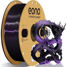 Eono Black Purple Gradient Colour PLA Filamnet 1,75 mm, 3D printeru filaments, Silk Gradient Dual PLA, 1 kg spole +/- 0,03 mm, Silk Black Purple