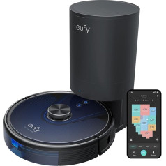 eufy by Anker RoboVac L35+ putekļsūcējs un mopēšanas robots ar sūkšanas staciju (3200Pa, 145 min darbības laiks, 330 ml putekļu/200 ml ūdens tvertne, ideāli piemērots mājdzīvnieku matiem, daudzlīmeņu kartēšana, lietotnes / balss vadība)