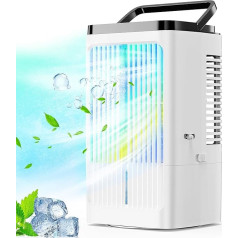 YEBABFIT Mobile Air Conditioner Air Cooler Mobile Air Conditioner Personal Fan with 4 Wind Speeds 1200 ml Water Tank 7 Colours Light 2 Spray Functions 1-8H Timer for Bedroom Office