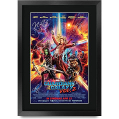 HWC Trading A3 FR Guardians of the Galaxy Vol 2 Chris Pratt and Cast Gifts Printed Poster Autograph Picture for Film Memorabilia Fans - A3 Framed