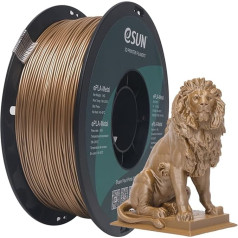 eSUN Metal PLA filaments 1,75 mm, metālisks, bez izsmidzināšanas 3D printeru filaments PLA, izmēru precizitāte +/- 0,05 mm, 1 kg spole (2,2 lbs), 3D drukas filaments 3D printeriem, bronzas krāsā