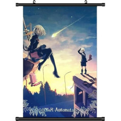 KARMA-X Большой 60 x 90 см Nier Automata Kakemono Roll Picture Anime Manga Ткань Плакат Настенный Свиток Плакат Настенное Украшение Подарок 2B & 9S