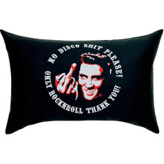 EXPRESS-STICKEREI Elvis Rock'n Roll Cushion Funny Cushion Cover Filled Elvis The King Decorative Cushion with Filling Living Room Sofa Cushion Large Cushion Cover Rocker Gift 40 x 60 cm Black