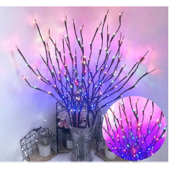 Ulalaza Pack of 6 Twig Lamp Battery Operated LED Illuminated Willow Branches Vase Fillers Use for Christmas Home Party Decoration Indoor Outdoor