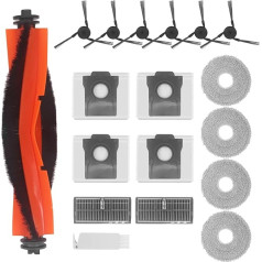 DingGreat piederumu komplekts Dreame X40/X40 Pro/X40 Ultra/S30 Pro Ultra, 4 x Mop Mop spilventiņi 4 x putekļu maisiņi 1 x galvenā birste 6 x sānu birstes 4 x filtri 1 x tīrīšanas birste, robotizētā putekļsūcēja rezerves daļa