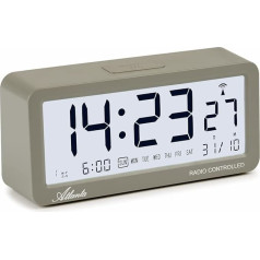 Atlanta Bezvadu modinātājs Digitālais modinātājs LCD Snooze Light Silent No Ticking 3 trauksmes signāli Grey - 1879-4