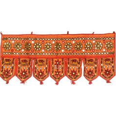 oriģināls kikan Orange Elephant Handmade kokvilnas etniskās Topper Toran Indijas logu Valance 37