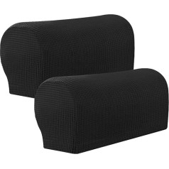 Amusingtao Armrest Covers Dīvāns komplekts no 2 Stretch Armchair Couch Neslīdošs ūdensnecaurlaidīgs mēbeļu aizsargs Slipcovers roku balstiem Krēslu pārvalki (melns)