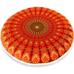 Mandala Life ART Bohemian apaļš spilvena pārvalks - 75 cm - Akcents jūsu viesistabai, guļamistabai, atpūtas zonai - Grīdas spilvena pārvalks