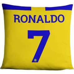 Pludmales pieturas sporta varonis Cristiano Ronaldo Al Nassr spilvena pārvalks, dāvanu ideja vīriešiem, sievietēm, zēniem un meitenēm, 45 x 45 cm, 18 x 18 cm, Ronaldo Number 7