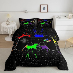 Spēles pūra sega zēniem 135 x 200 cm spēlētājs Comforter Set bērnu guļamistaba spēļu istaba pusaudži videospēļu sega mikrošķiedras mīksts mājīgs Gamepad sega 4 sezonas sega sega