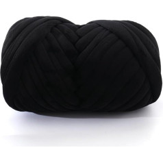 Bieza vilnas dzija 500 g, Velvet Wool Bulky Arm Adīšanas vilna Chunky Knit Soft vilnas dzija vilnas vilna adīšanai vai tamborēšanai segu, ideāls aušanai Pet Nest, segas, dekoratīvie spilveni Black