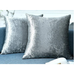 ZIMEL HOMES Pack of 2 Crushed Velvet spilvenu pārvalki 43 cm, 50 cm, 55 cm, 60 cm, Soft Square Cushion Covers for Sofa Bed Couch Cushion Cover