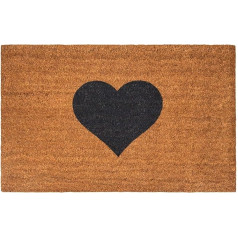 Maine Furniture Co Coir Doormat Brown Heart 40 x 70 cm