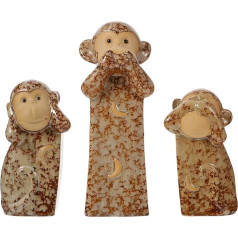 HOMSFOU 3 Wise Monkey Statues 3 gab Keramikas pērtiķu figūras See Hear Speak No Evil Trīs patiesības abstraktās mākslas pērtiķu figūras Wisdom Monkey Sculptures Mājas dekori Akcenti