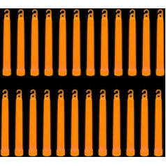 Apcirpšanas veikals 6 collu spīdošā stienīte Premium Ultra Bright Glow in the Dark Rod Mega Party 25 Pack (Orange) Jaungada vakaram, izlaidumam, kempingam