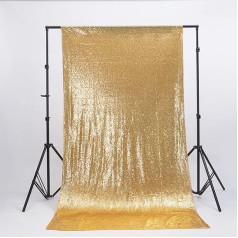 Yzeo Sequins, 4 m x 6,5 pēdas, Sekvīni-Sekvīni-Paillettes Foto stenda fons, Svinību dekorēšana, Citi, zelta, 4 pēdas*7 pēdas