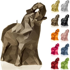 Candellana Elephant Low Poly Candle, augstums: 15 cm, misiņš, degšanas laiks 42 stundas, roku darbs, ražots ES