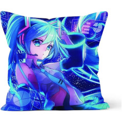 Tainsi Hatsune Miku Anime spilvens Case spilvens Cover Slēptās rāvējslēdzēja divpusējā dekoratīvais spilvens gadījumā automašīnas apdare mājas dīvāna gultas piederumi izmērs 45x45cm