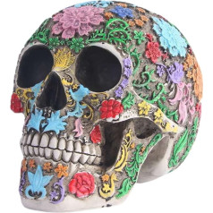 eBoutik Halloween Human Head Skull Skeleton Sculpture - Halloween Decoration Ornament Home Decor - Decoration Props for Halloween Party (Day of the Dead)